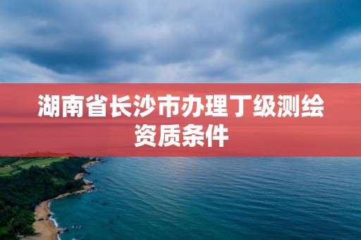 湖南省长沙市办理丁级测绘资质条件