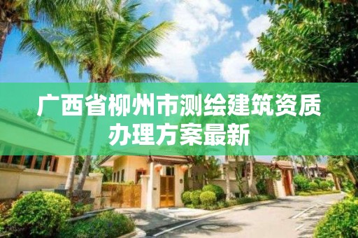 广西省柳州市测绘建筑资质办理方案最新