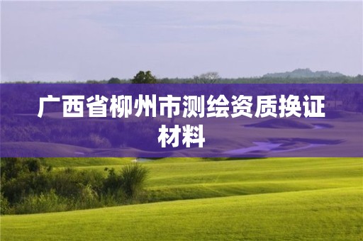 广西省柳州市测绘资质换证材料