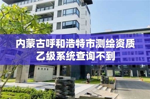 内蒙古呼和浩特市测绘资质乙级系统查询不到