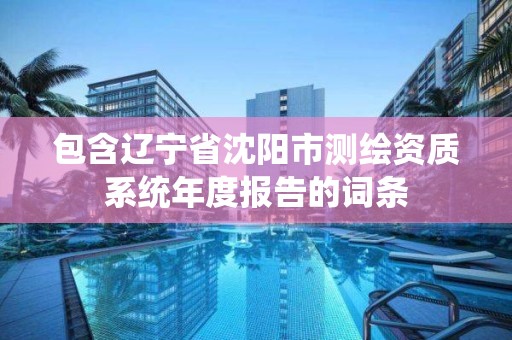 包含辽宁省沈阳市测绘资质系统年度报告的词条