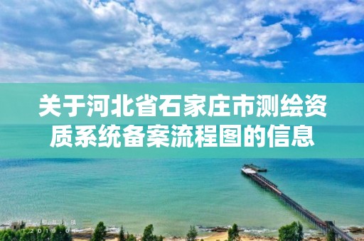 关于河北省石家庄市测绘资质系统备案流程图的信息