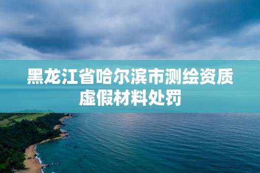 黑龙江省哈尔滨市测绘资质虚假材料处罚