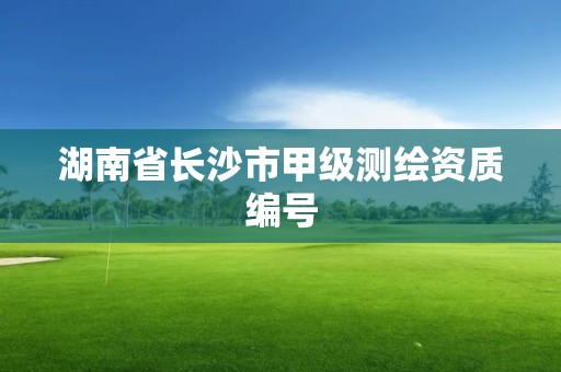 湖南省长沙市甲级测绘资质编号