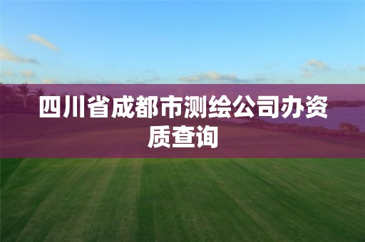 四川省成都市测绘公司办资质查询