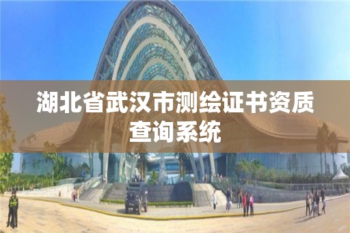 湖北省武汉市测绘证书资质查询系统