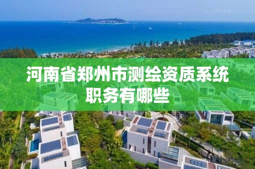 河南省郑州市测绘资质系统职务有哪些