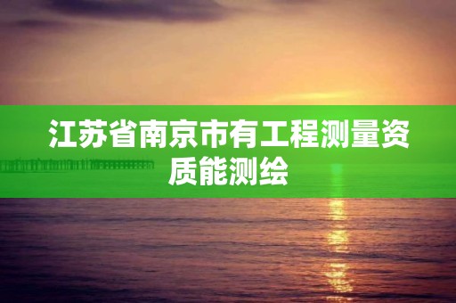 江苏省南京市有工程测量资质能测绘