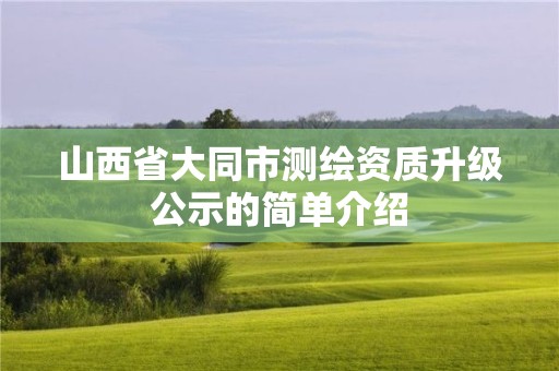 山西省大同市测绘资质升级公示的简单介绍