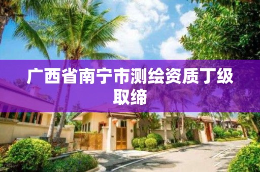 广西省南宁市测绘资质丁级取缔