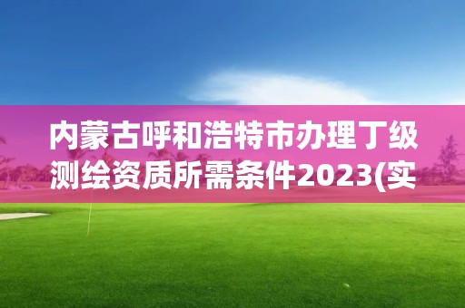 内蒙古呼和浩特市办理丁级测绘资质所需条件2023(实时/更新中)