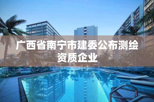 广西省南宁市建委公布测绘资质企业