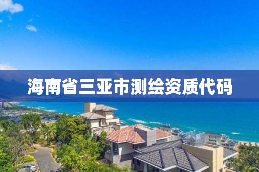 海南省三亚市测绘资质代码