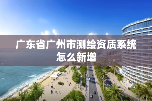 广东省广州市测绘资质系统怎么新增