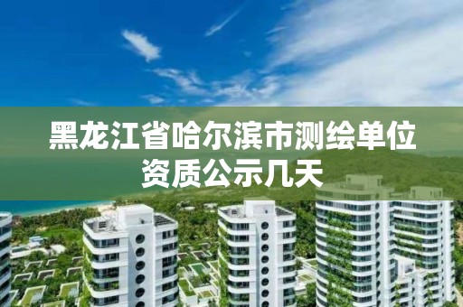 黑龙江省哈尔滨市测绘单位资质公示几天