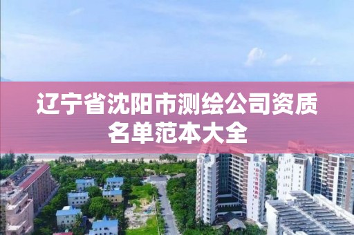 辽宁省沈阳市测绘公司资质名单范本大全