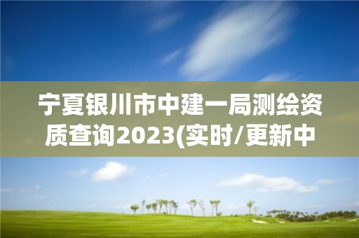 宁夏银川市中建一局测绘资质查询2023(实时/更新中)