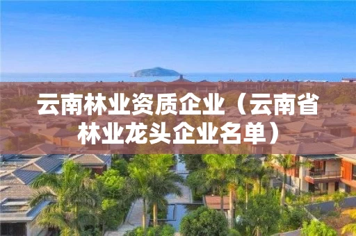 云南林业资质企业(云南省林业龙头企业名单) 云南林业资质企业(云南省林业龙头企业名单)