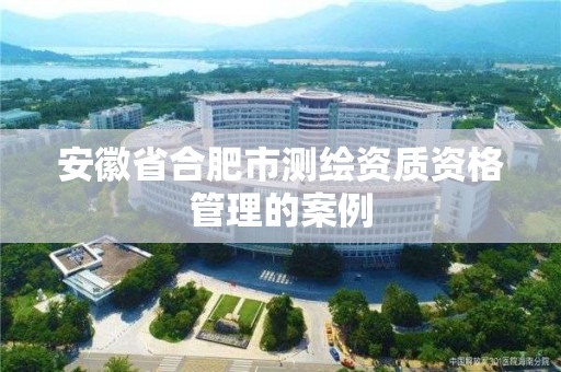 安徽省合肥市测绘资质资格管理的案例