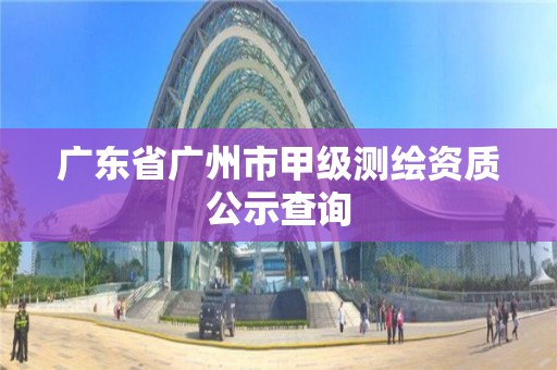 广东省广州市甲级测绘资质公示查询