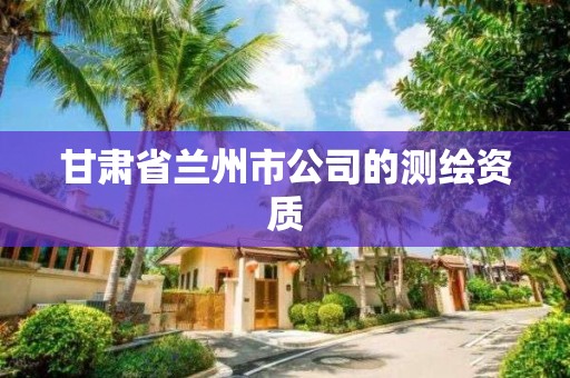 甘肃省兰州市公司的测绘资质