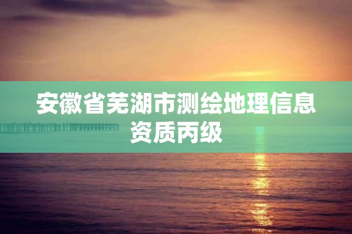 安徽省芜湖市测绘地理信息资质丙级