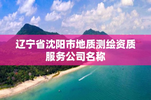 辽宁省沈阳市地质测绘资质服务公司名称