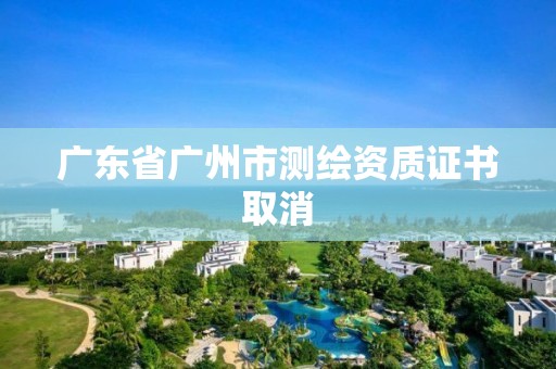 广东省广州市测绘资质证书取消