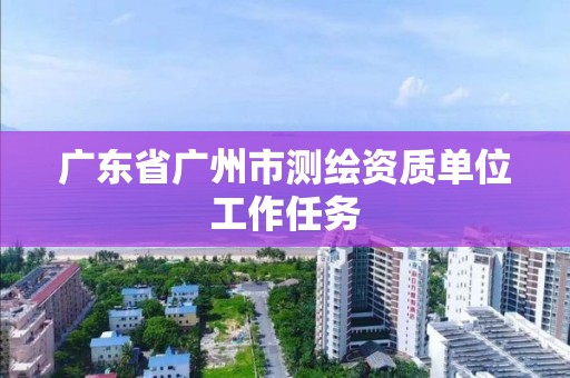 广东省广州市测绘资质单位工作任务