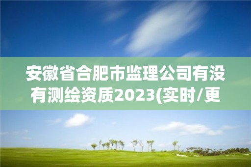 安徽省合肥市监理公司有没有测绘资质2023(实时/更新中)