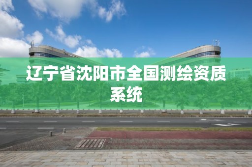 辽宁省沈阳市全国测绘资质系统