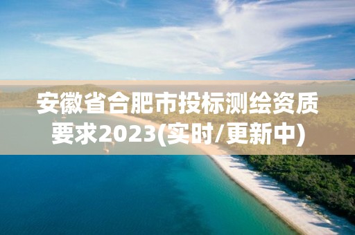 安徽省合肥市投标测绘资质要求2023(实时/更新中)