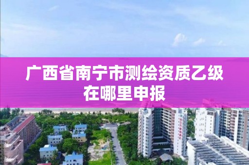 广西省南宁市测绘资质乙级在哪里申报