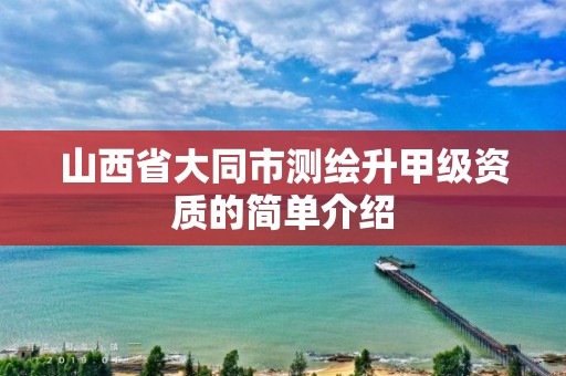 山西省大同市测绘升甲级资质的简单介绍