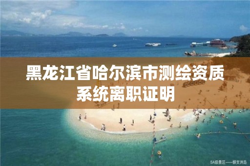 黑龙江省哈尔滨市测绘资质系统离职证明