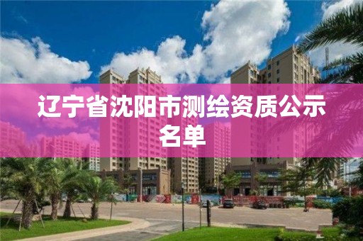 辽宁省沈阳市测绘资质公示名单