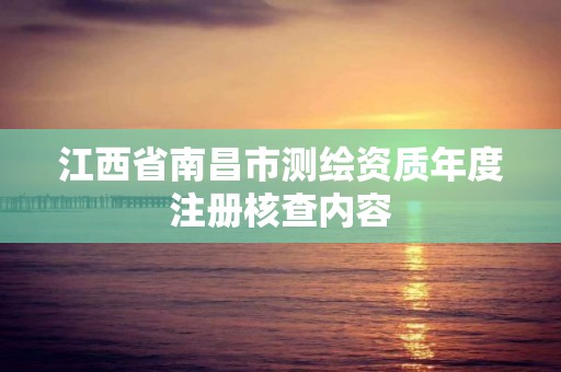 江西省南昌市测绘资质年度注册核查内容