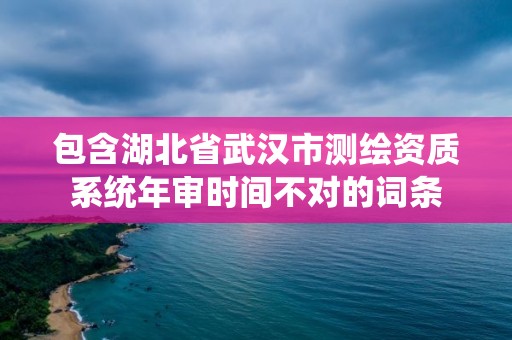 包含湖北省武汉市测绘资质系统年审时间不对的词条