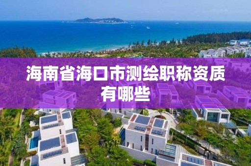 海南省海口市测绘职称资质有哪些