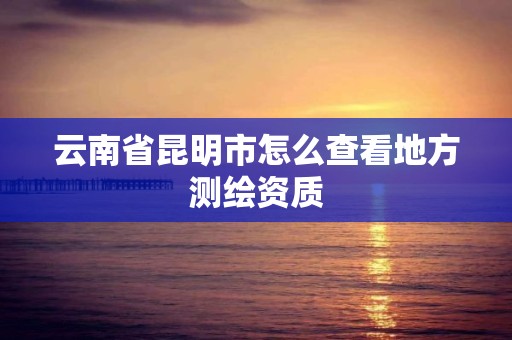 云南省昆明市怎么查看地方测绘资质