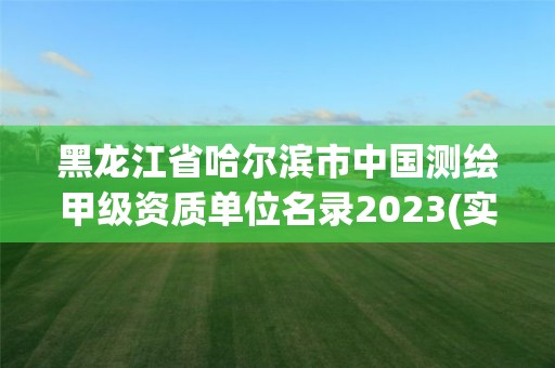 黑龙江省哈尔滨市中国测绘甲级资质单位名录2023(实时/更新中)