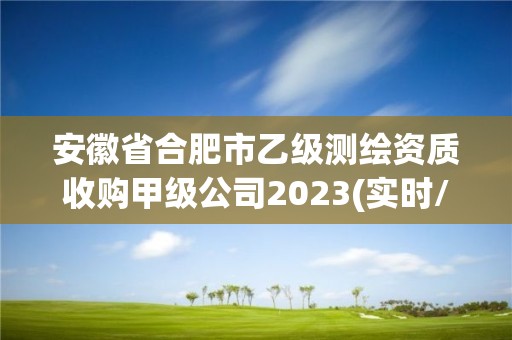 安徽省合肥市乙级测绘资质收购甲级公司2023(实时/更新中)