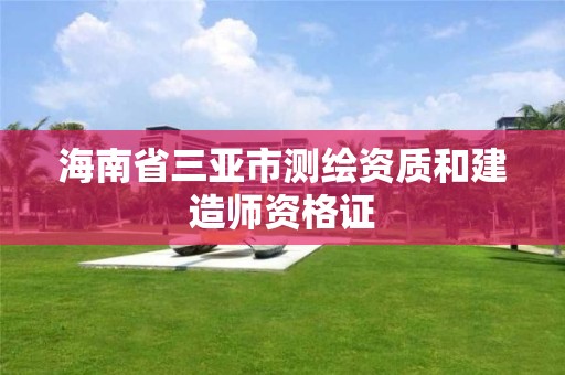 海南省三亚市测绘资质和建造师资格证