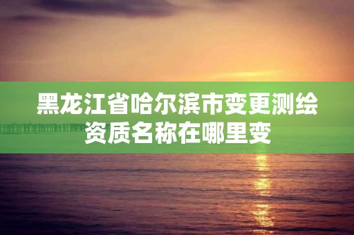 黑龙江省哈尔滨市变更测绘资质名称在哪里变