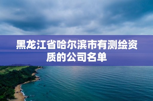 黑龙江省哈尔滨市有测绘资质的公司名单