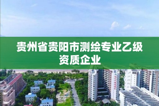 贵州省贵阳市测绘专业乙级资质企业