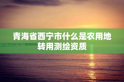 青海省西宁市什么是农用地转用测绘资质