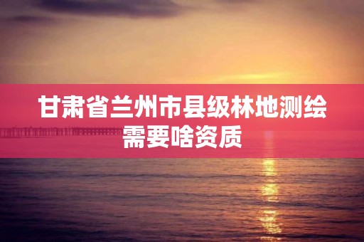 甘肃省兰州市县级林地测绘需要啥资质