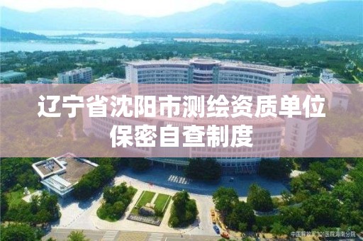 辽宁省沈阳市测绘资质单位保密自查制度