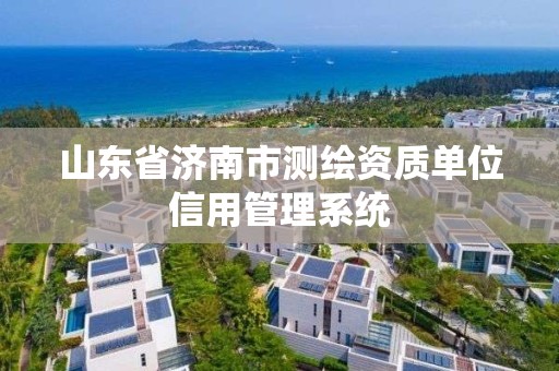 山东省济南市测绘资质单位信用管理系统